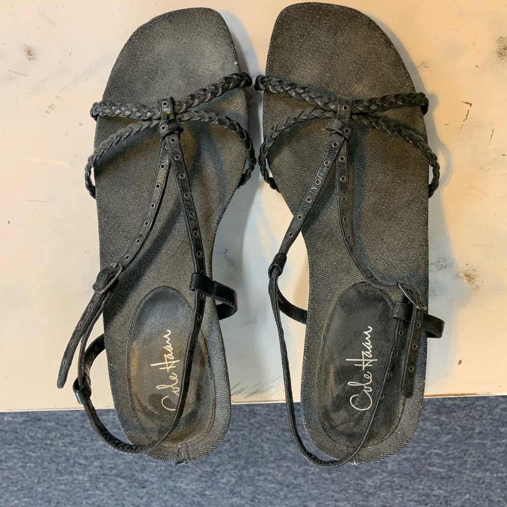 Black Cole Haan sandal with small heel